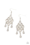 Sentimental Shimmer-White Earring-Paparazzi Accessories