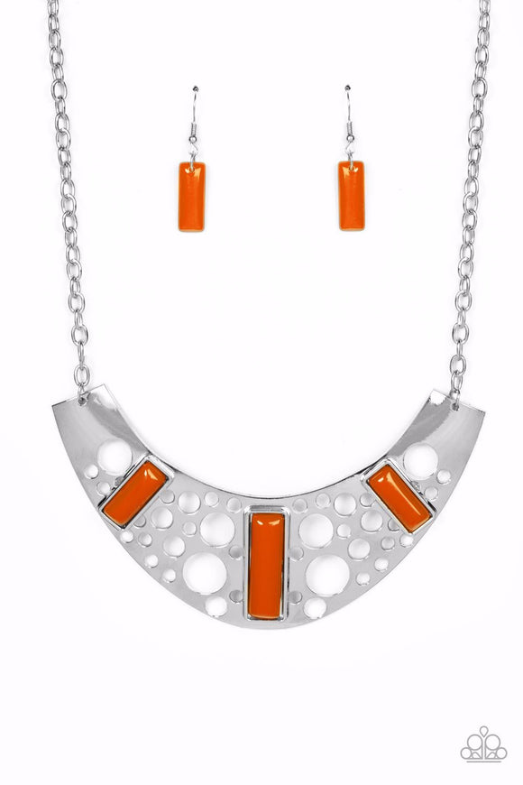 Real Zeal-Orange Necklace-Paparazzi Accessories