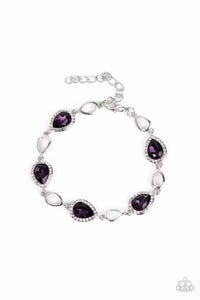 Timelessly Teary-Purple Clasp Bracelet-Paparazzi Accessories