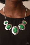 Rivera Rendezvous-Green Necklace-Paparazzi Accessories
