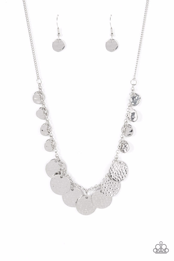 CHIME Warp-Silver Necklace-Paparazzi Accessories