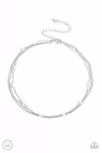 Daintily Dapper-White Choker Necklace-Paparazzi Accessories