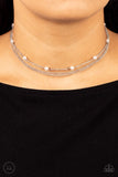 Daintily Dapper-White Choker Necklace-Paparazzi Accessories