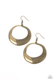 Downtown Jungle-Brass Earring-Paparazzi Accessories