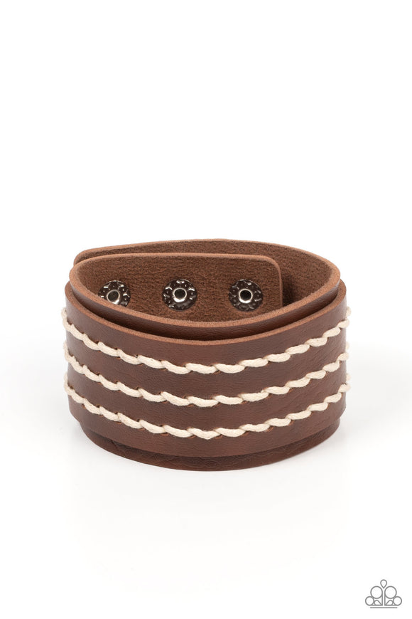 Real Ranchero-Brown Urban Bracelet-Leather-Paparazzi Accessories