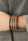 Real Ranchero-Brown Urban Bracelet-Leather-Paparazzi Accessories