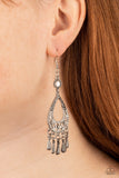 Viva la DIVA-White Earring-Paparazzi Accessories
