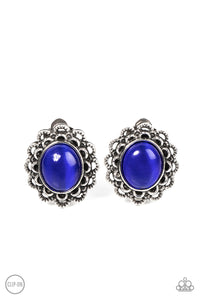 Garden Gazebo-Blue Clip-On Earring-Paparazzi Accessories
