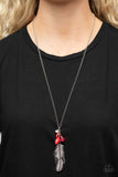 Off the FLOCK-Red Necklace-Paparazzi Accessories