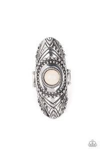 Rural Residence-White Ring-Paparazzi Accessories