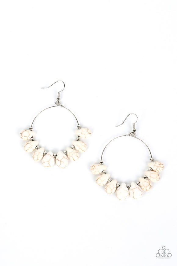 Canyon Quarry-White Earring-Paparazzi Accessories