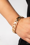 Editor-in-LEAF-Gold Hinge Bracelet-Paparazzi Accessories