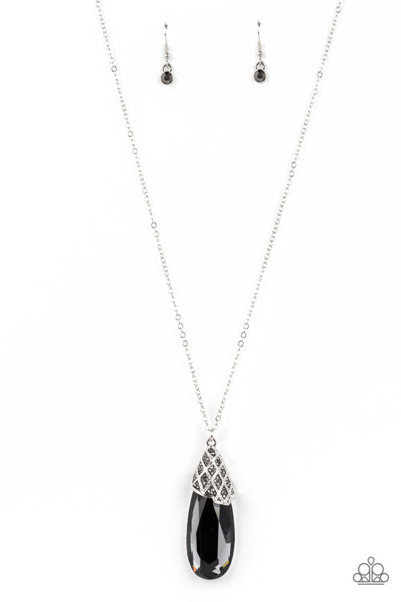 Dibs on the Dazzle-Silver Necklace-Paparazzi Accessories