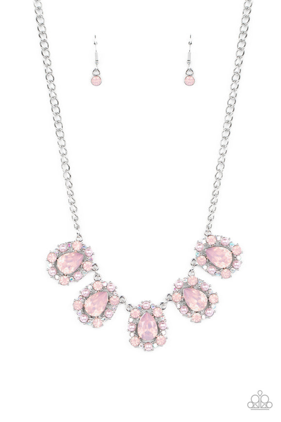 Pearly Pond-Pink Necklace-Iridescent-Paparazzi Accessories