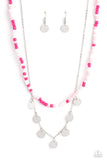 Comet Candy-Pink Necklace-Seed Bead-Paparazzi Accessories