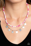 Comet Candy-Pink Necklace-Seed Bead-Paparazzi Accessories