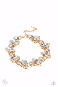 Exclusively Extravagant-Gold Clasp Bracelet-Paparazzi Accessories