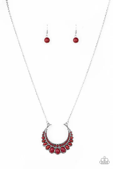 Count To ZEN-Red Necklace-Paparazzi Accessories