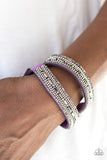 Shimmer And Sass-Purple Wrap Bracelet-Paparazzi Accessories