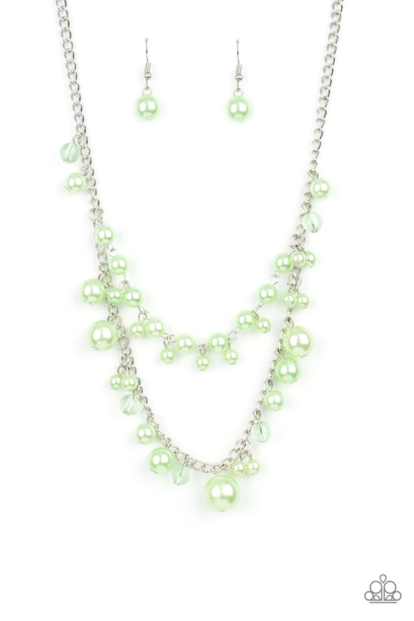 Blissfully Bridesmaid-Green Necklace-Paparazzi Accessories.