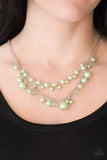 Blissfully Bridesmaid-Green Necklace-Paparazzi Accessories.