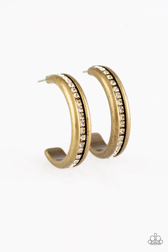 5th Avenue Fashionista-Brass Hoop Earring-Paparazzi Accessories