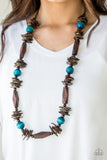 Cozumel Coast-Blue Necklace-Wood-Paparazzi Accessories.
