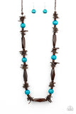 Cozumel Coast-Blue Necklace-Wood-Paparazzi Accessories.