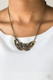 Nautically Naples-Brass Necklace-Paparazzi Accessories.