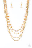 Extravagant Elegance-Gold Necklace-Paparazzi Accessories.