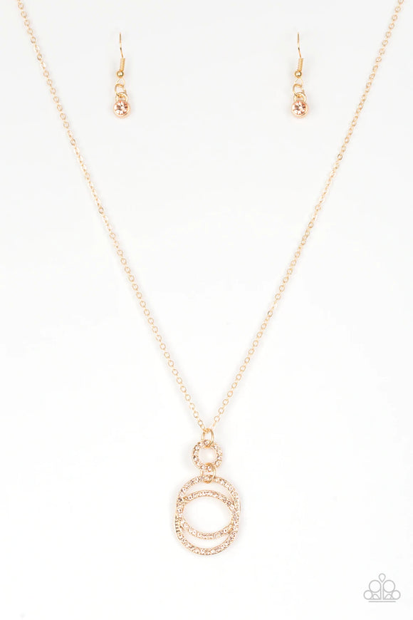 Timeless Trio-Gold Necklace-Paparazzi Accessories