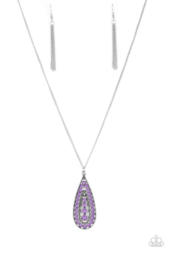 Tiki Tease-Purple Necklace-Paparazzi Accessories.