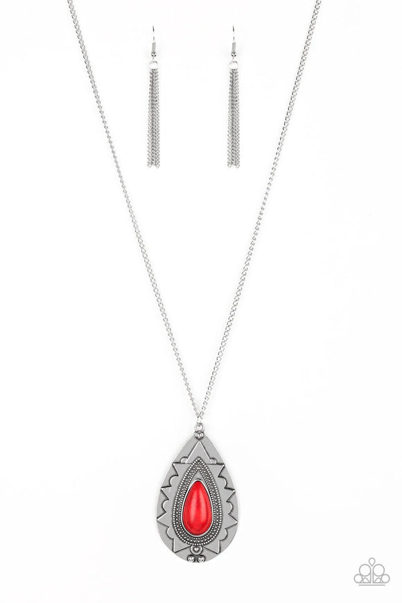 Sedona Solstice-Red Necklace-Paparazzi Accessories