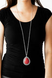 Full Frontier-Red Necklace-Paparazzi Accessories