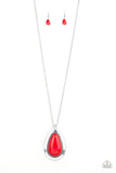 BADLAND To The Bone-Red Necklace-Paparazzi Accessories.