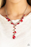 Crystal Couture-Red Necklace-Paparazzi Accessories