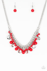 Summer Showdown-Red Necklace-Paparazzi Accessories.