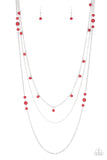Laying The Groundwork-Red Necklace-Paparazzi Accessories