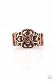 Fanciful Flower Gardens-Copper Ring-Paparazzi Accessories
