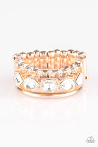 Backstage Sparkle-Rose Gold Ring-Paparazzi Accessories