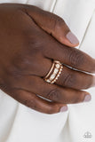 Backstage Sparkle-Rose Gold Ring-Paparazzi Accessories