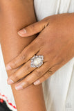 Power Behind The Throne-White Ring-Paparazzi Accessories
