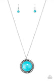 Run Out Of RODEO-Blue Necklace-Paparazzi Accessories.