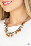 Fiercely Fancy-Multi Necklace-Brass-Orange-Paparazzi Accessories