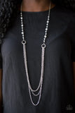 Contemporary Cadence-Silver Necklace-Paparazzi Accessories