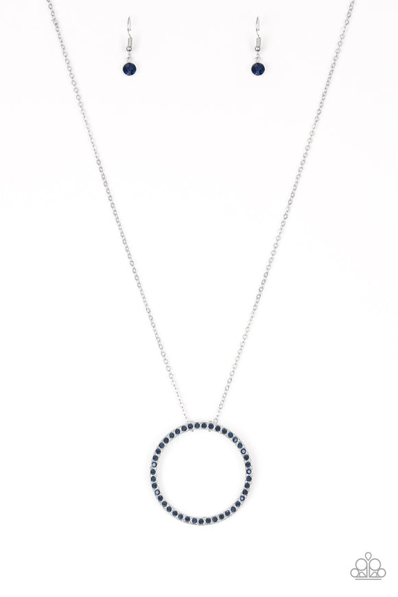 Center Of Attention-Blue Necklace-Paparazzi Accessories