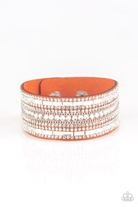 Rebel Radiance-Orange Wrap Bracelet-Paparazzi Accessories.