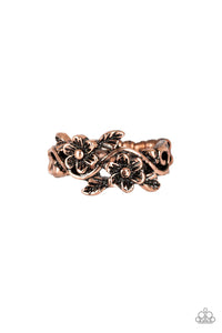Stop And Smell The Flowers-Copper Ring-Paparazzi Accessories