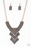 Fiercely Pharaoh-Copper Necklace-Paparazzi Accessories.