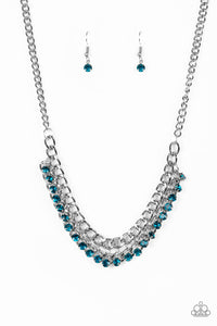 Glow and Grind-Blue Necklace-Paparazzi Accessories